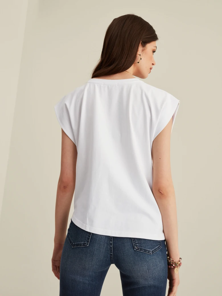 WHITE SHORT SLEEVE BLOUSE