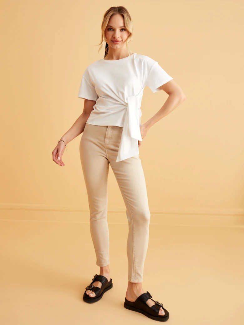WHITE SHORT SLEEVE BLOUSE