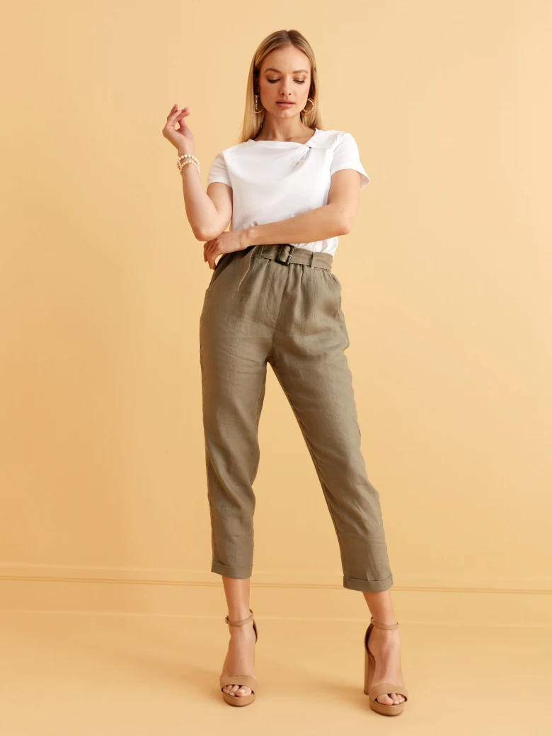 COTTON BLOUSE WITH SHORT SLEEVES