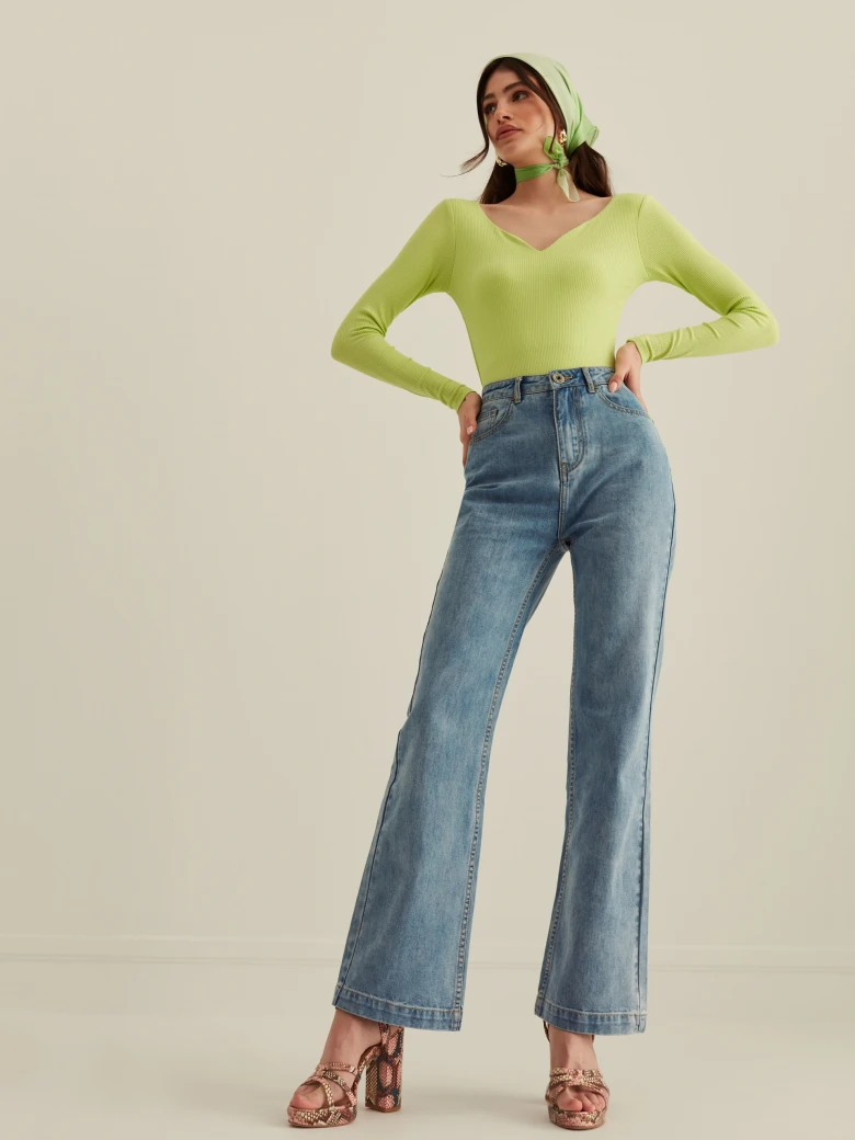 LIME GREEN LONG SLEEVE BODYSUIT