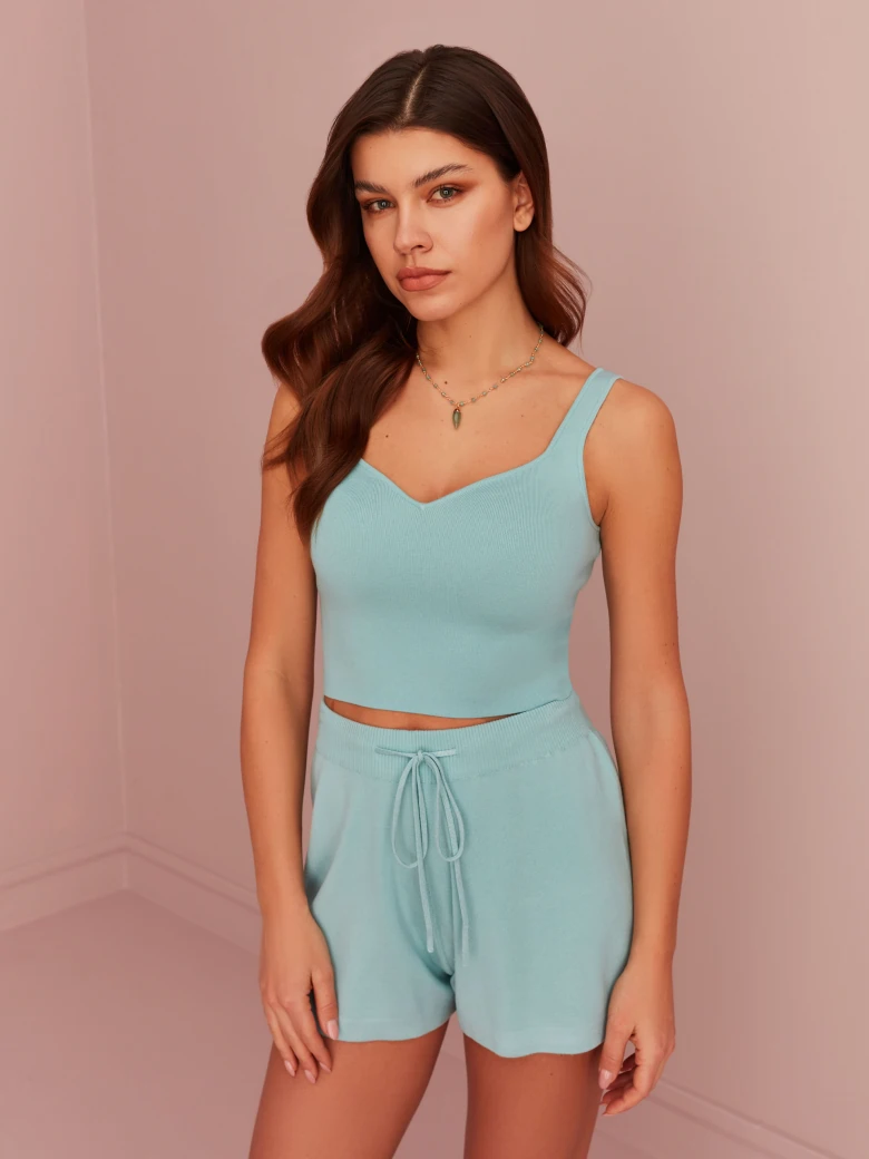 TURQUOISE KNIT TOP