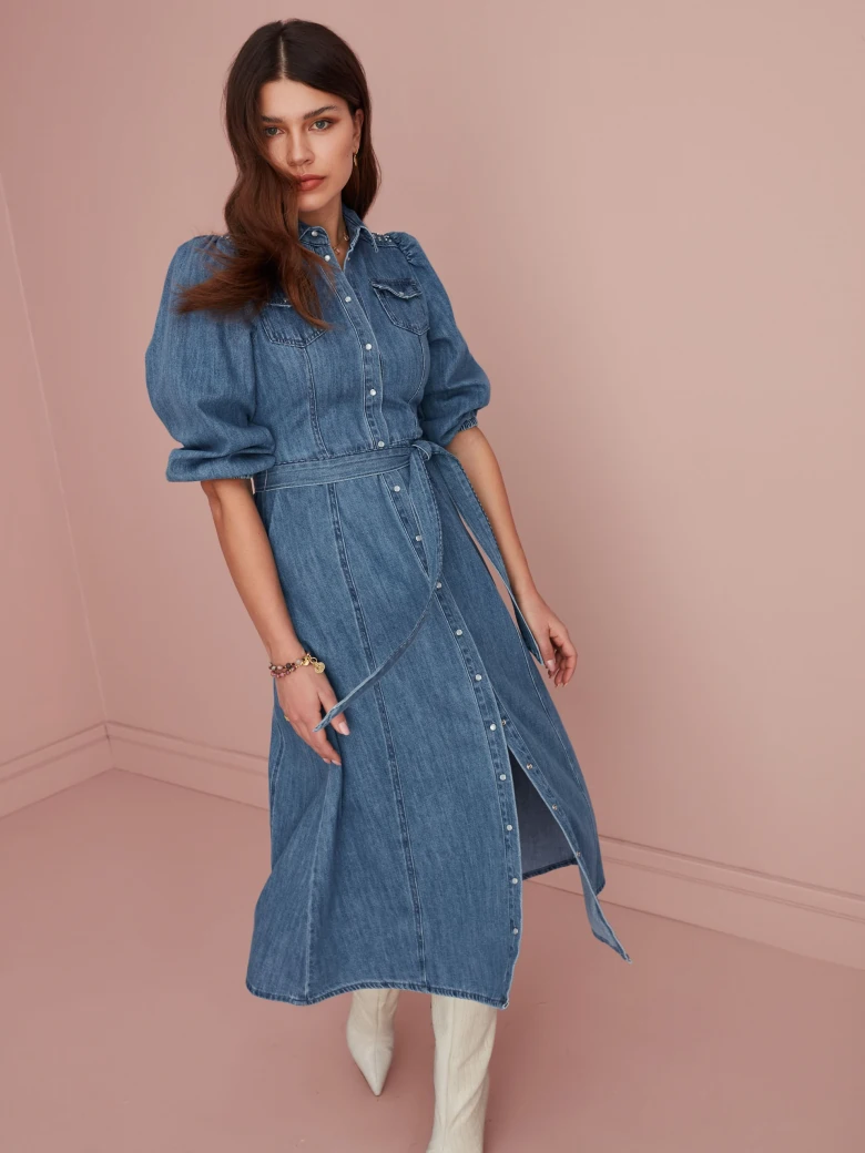 MIDI DENIM SHIRTDRESS
