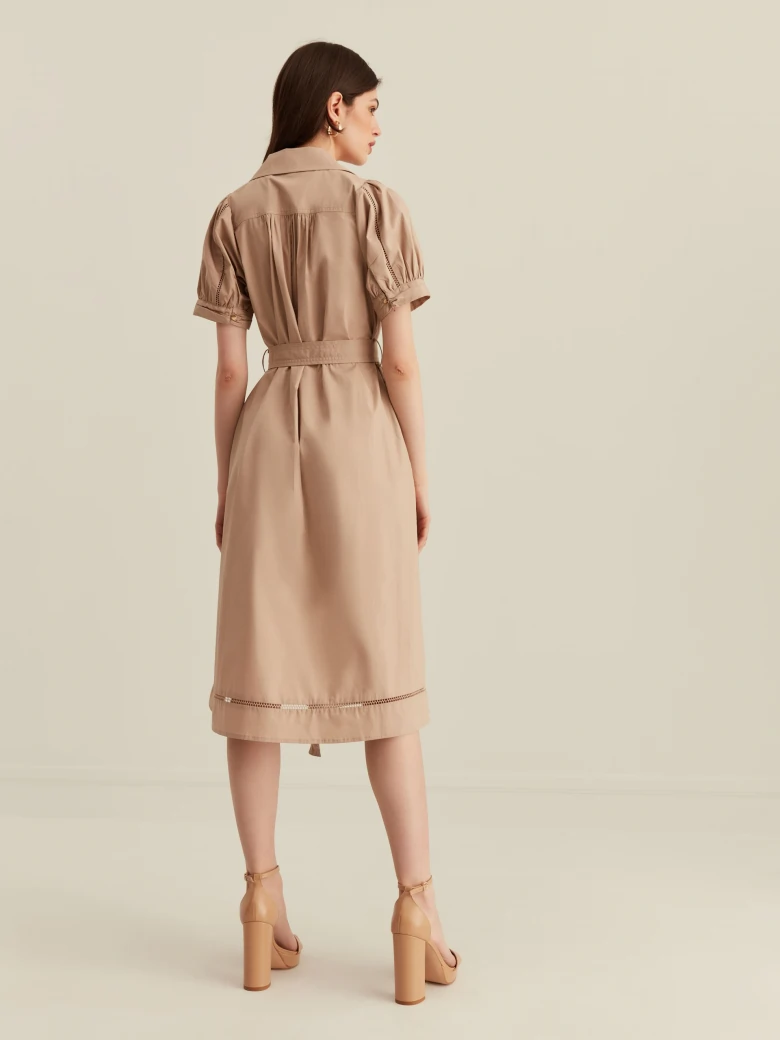 BEIGE DRESS WITH BELT