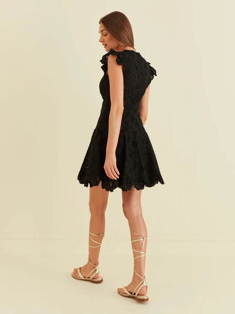 BLACK LACE MINI DRESS