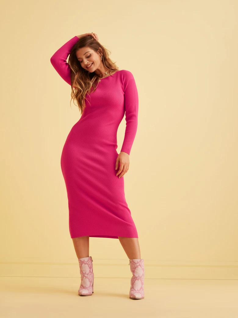 PINK KNITTED DRESS