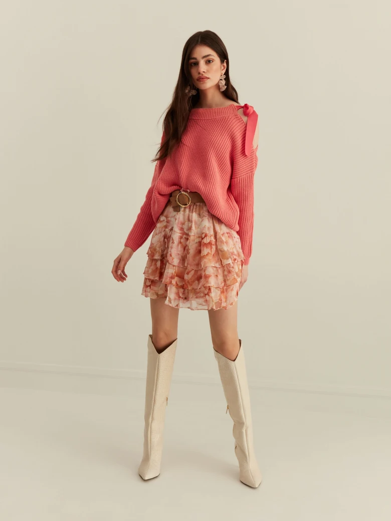 FLORAL VISCOSE SKIRT