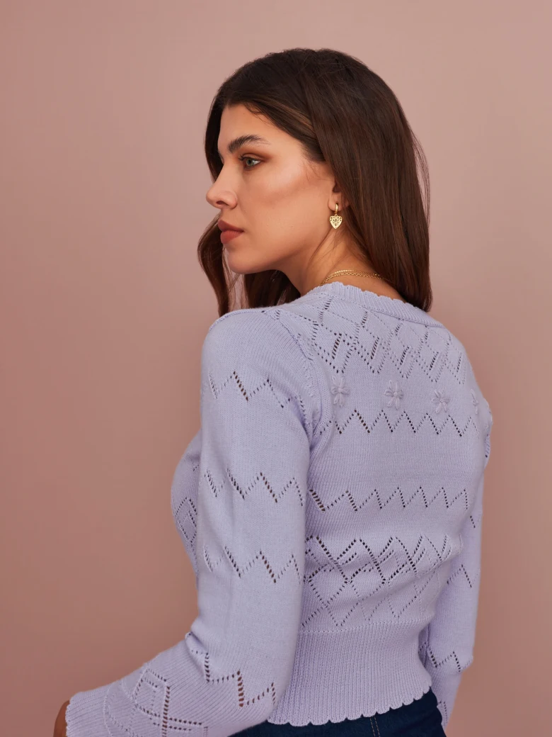 PURPLE COTTON CARDIGAN