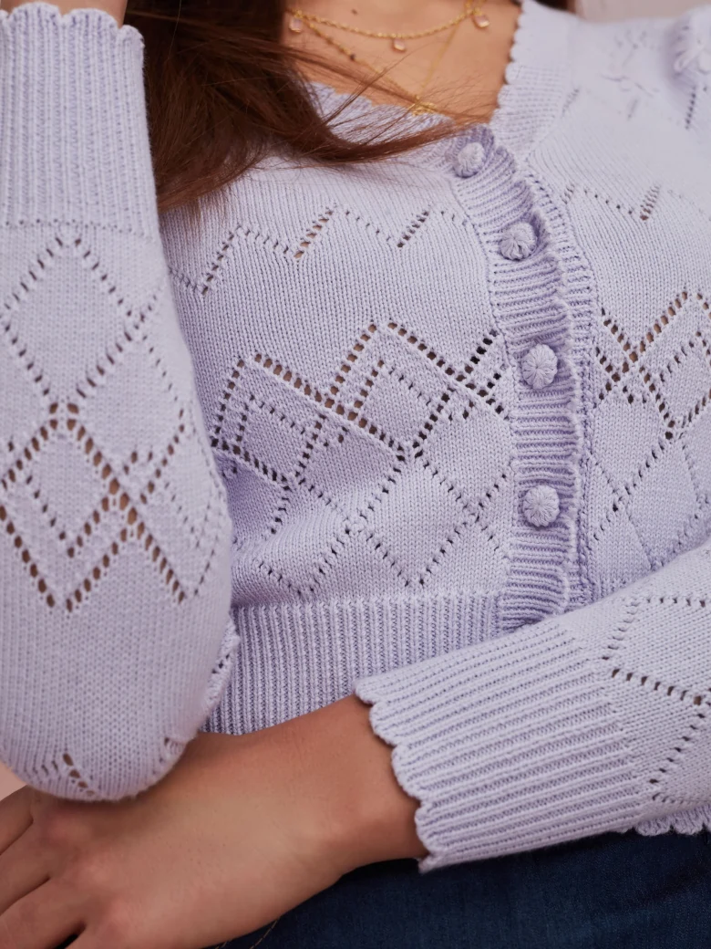 PURPLE COTTON CARDIGAN