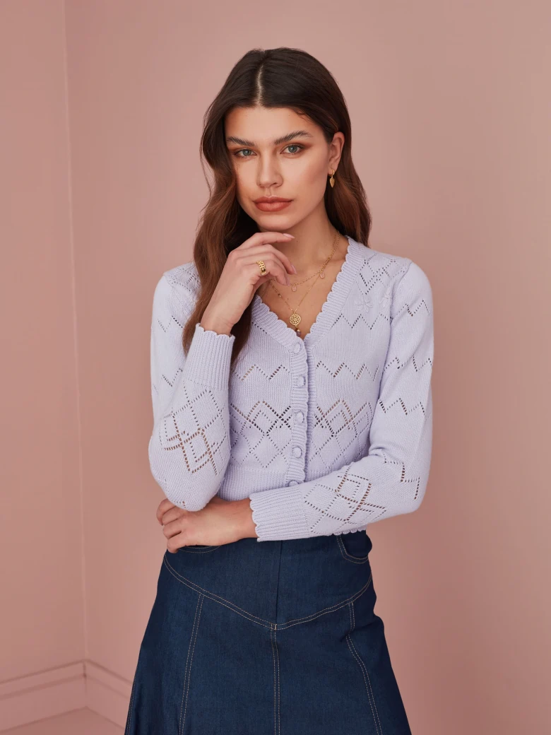 PURPLE COTTON CARDIGAN