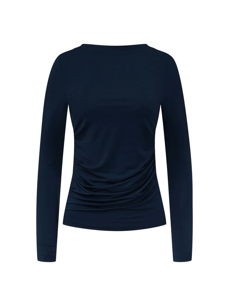 Navy blue blouse in stretch modal