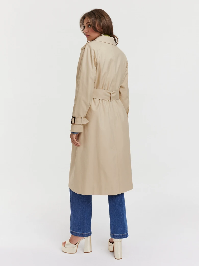 Beige cotton and tencel trench
