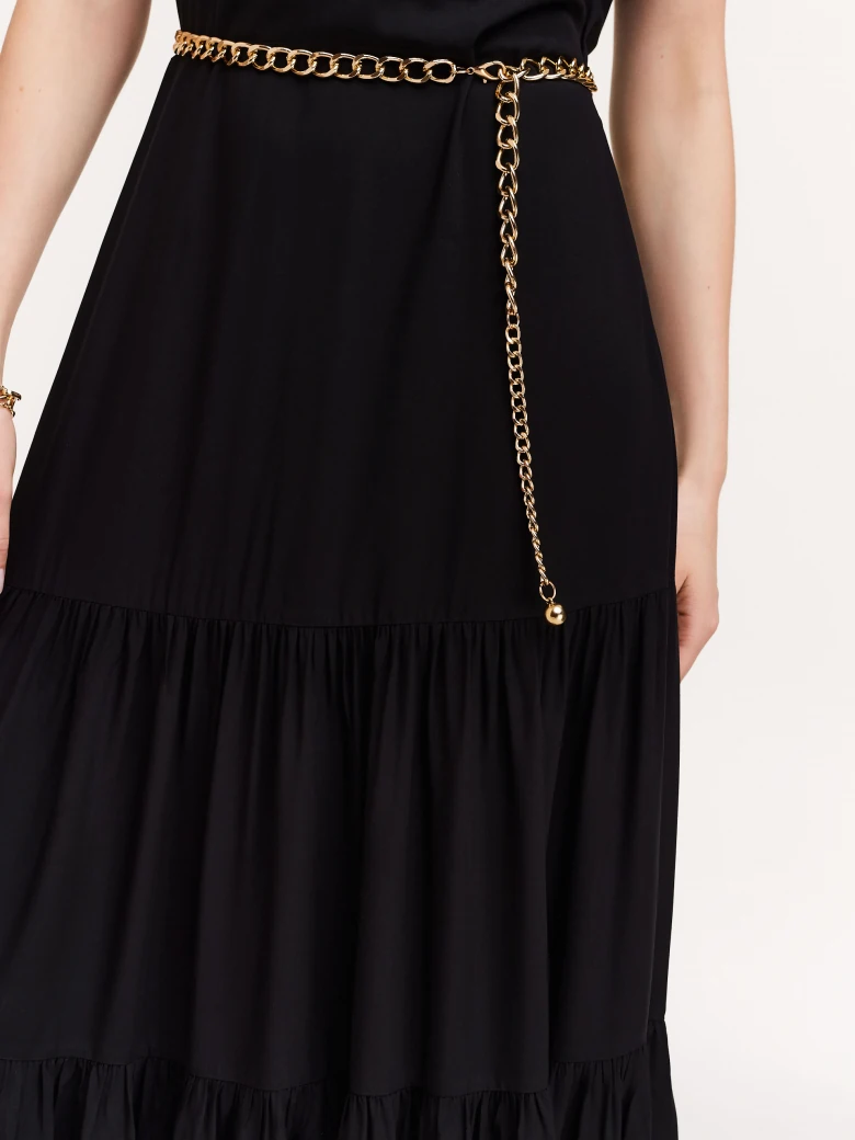 Black dress with halter neckline
