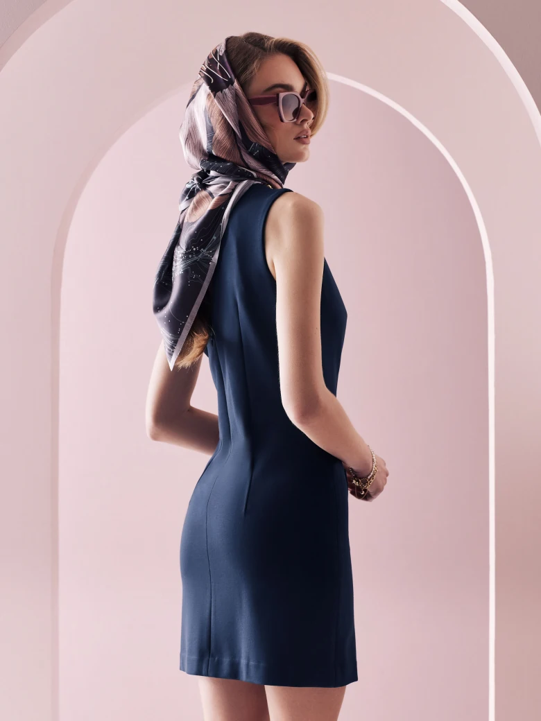 Navy blue simple sleeveless dress