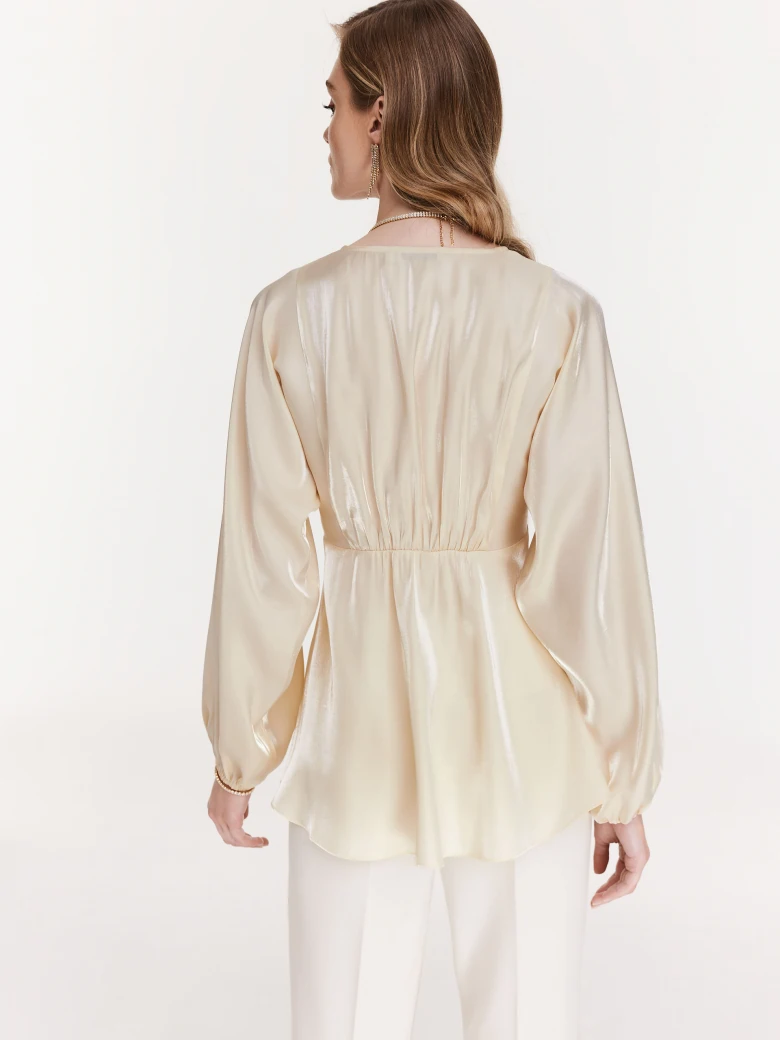 White pants with canted legs