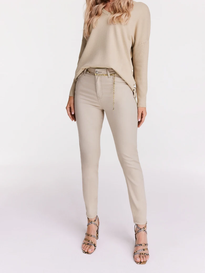 Beige high-waisted pants