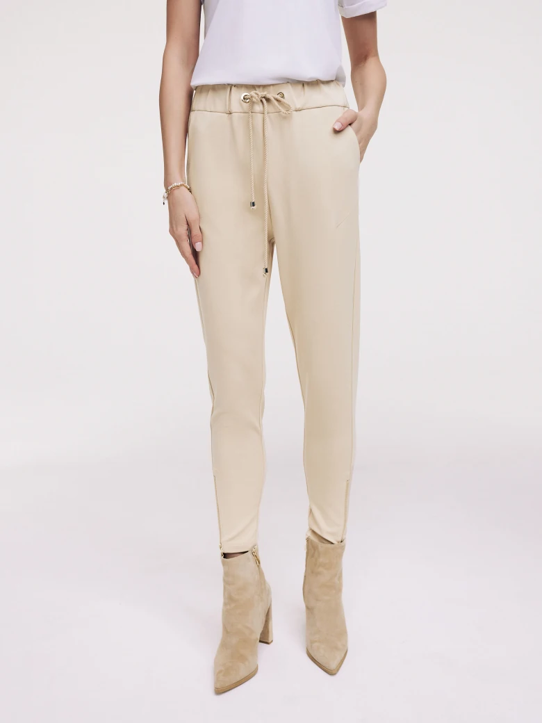 Beige high-waisted pants