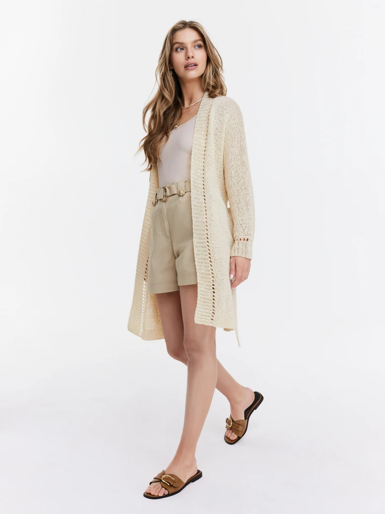 Beige long bedspread sweater