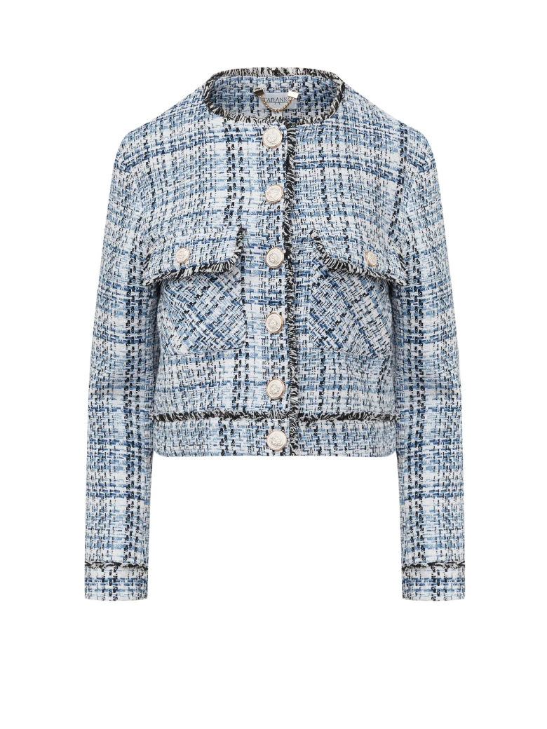 Boxy boucle knit jacket