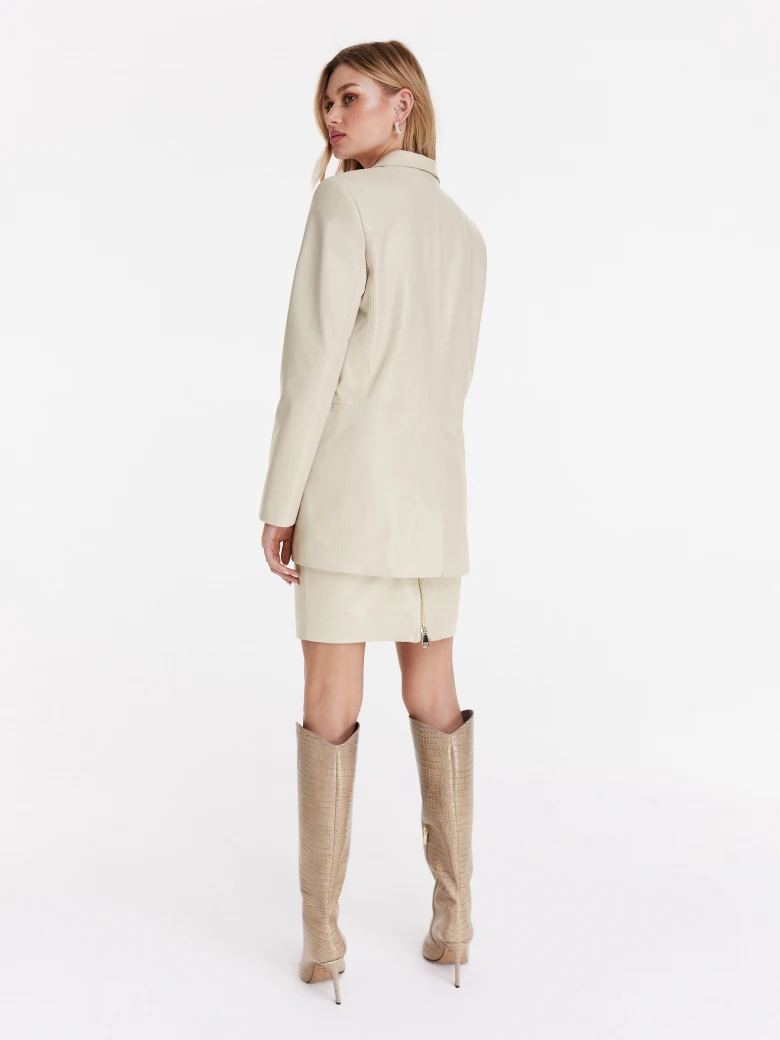 Beige natural leather jacket