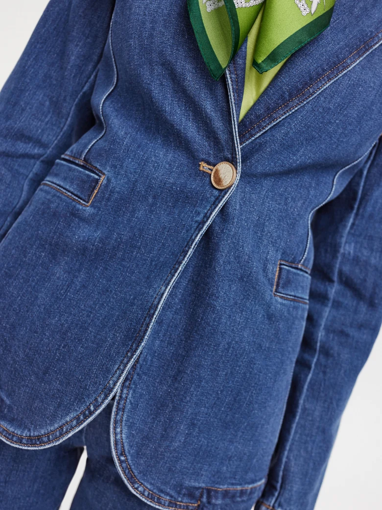 Denim button-down jacket