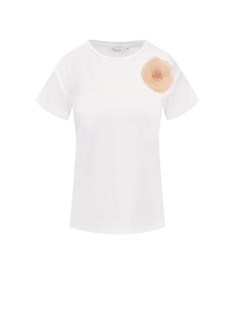 Classic white blouse with short sleeves