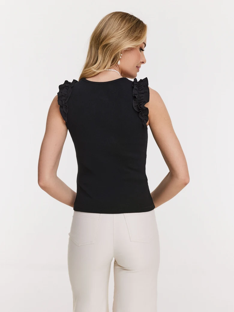Black blouse with open shoulders