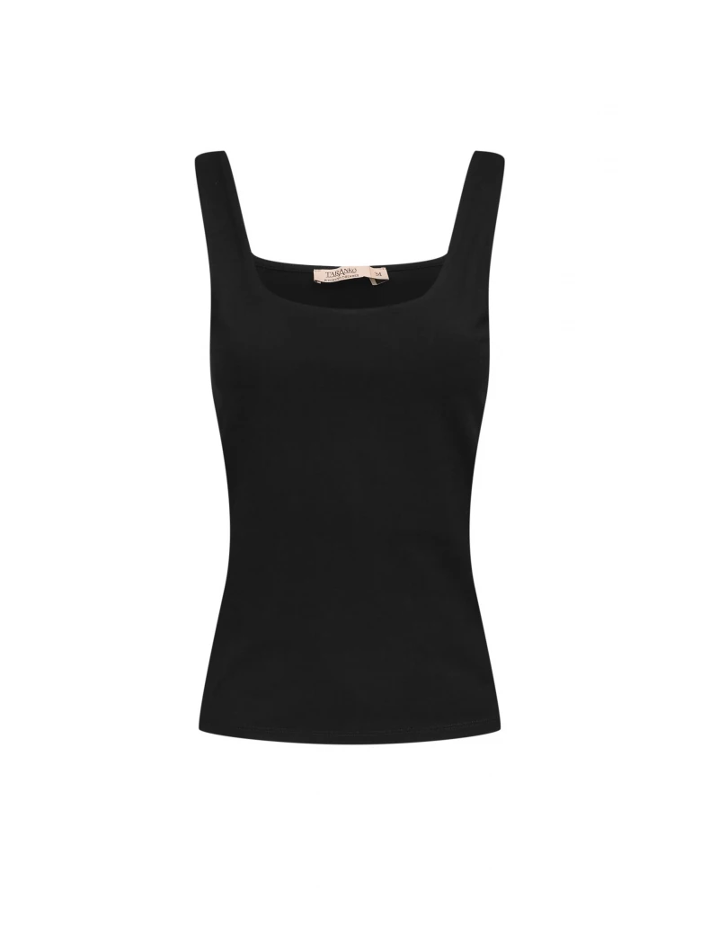 Minimalistyczny czarny top z modalem