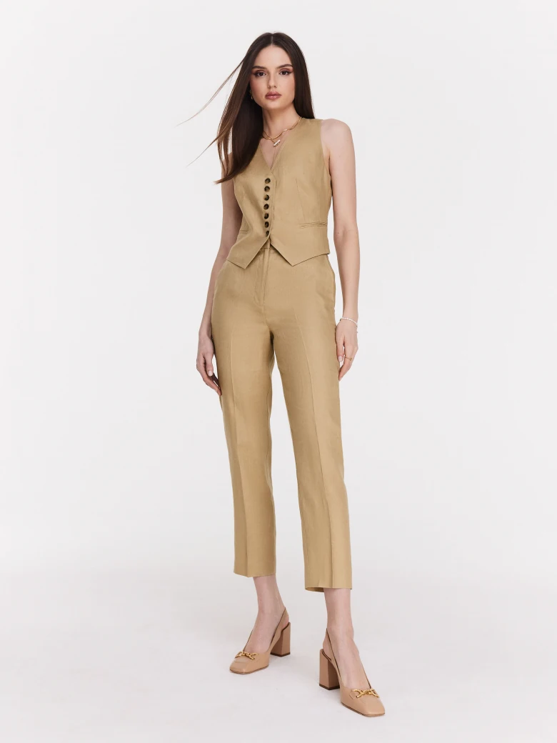 Caramel linen vest