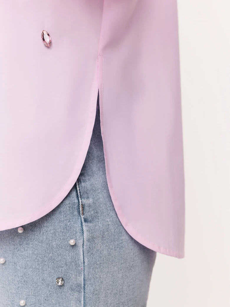 Light pink oversize shirt with crystals