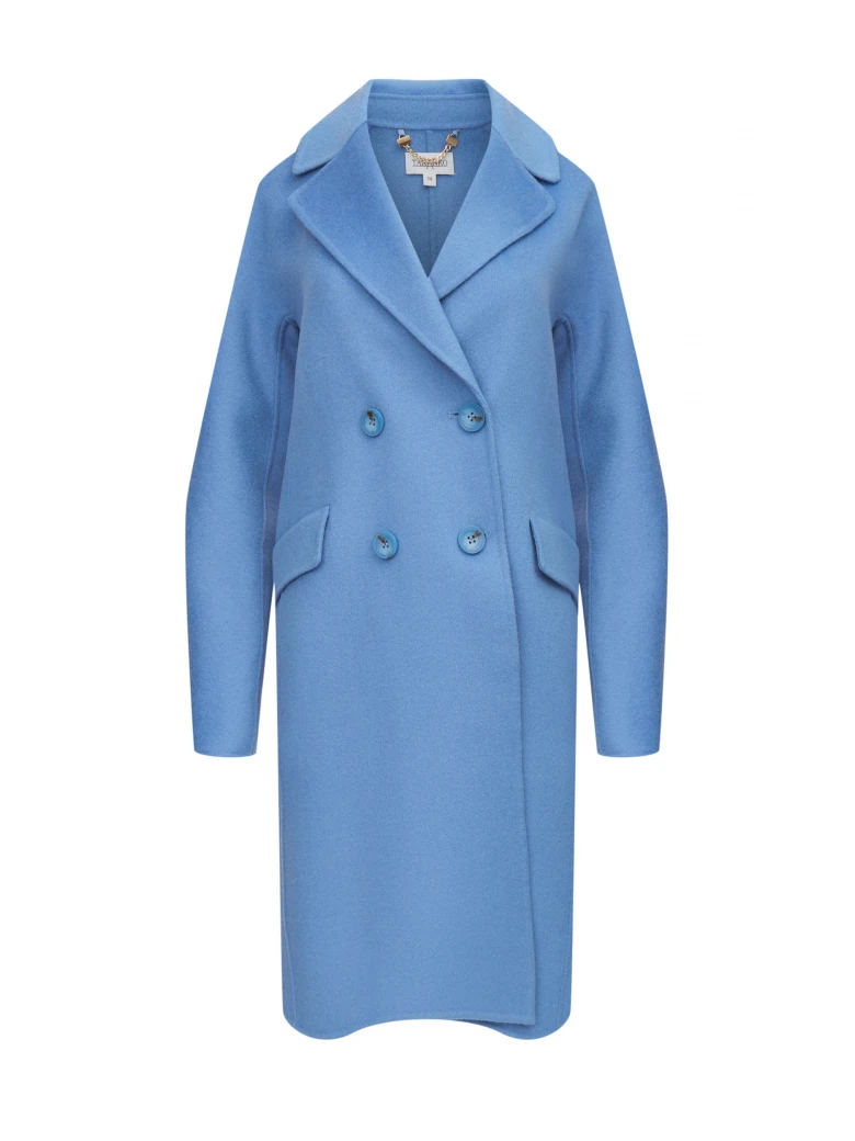 Blue wool coat with a classic cut