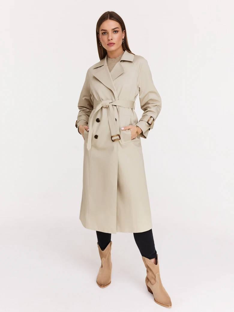 Light grey long trench coat