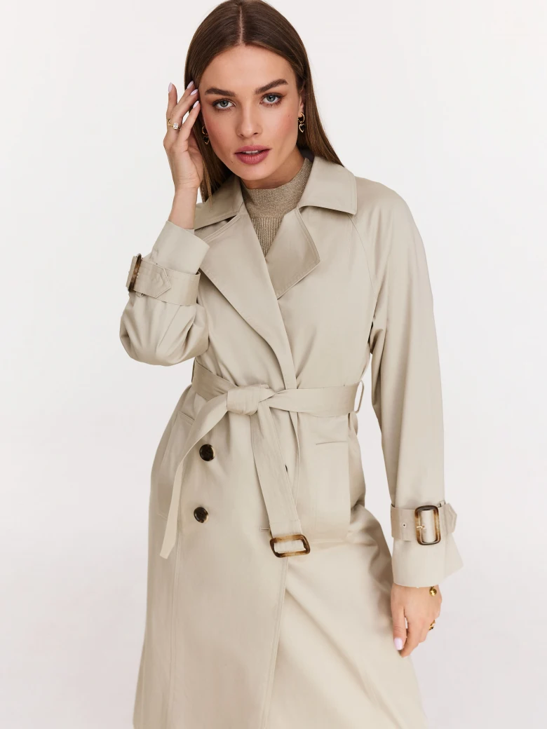 Light grey long trench coat