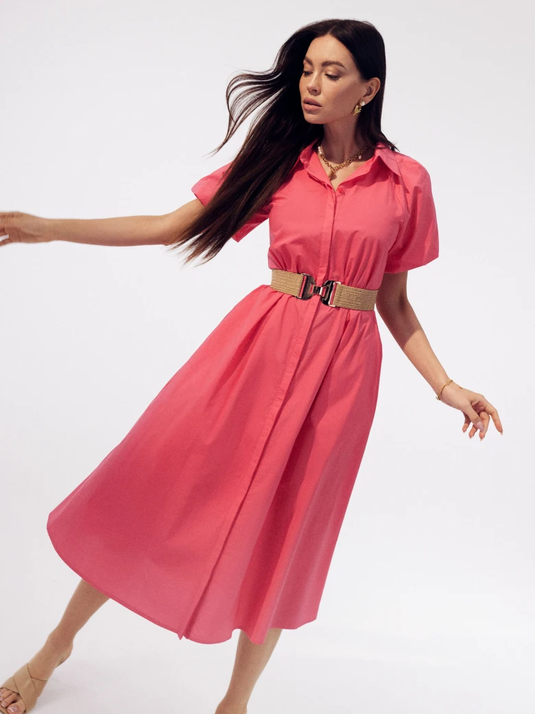 Coral shimmer dress with buffets