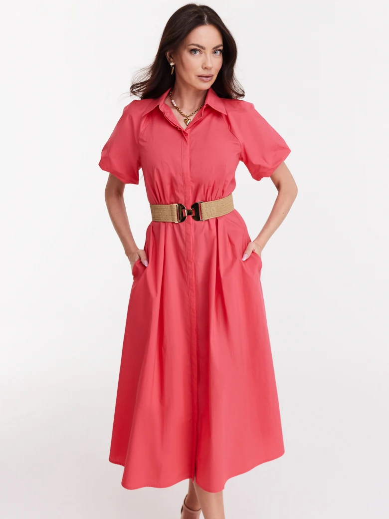 Coral shimmer dress with buffets