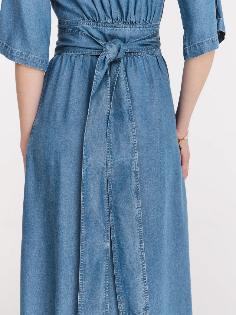 Blue lyocell midi dress