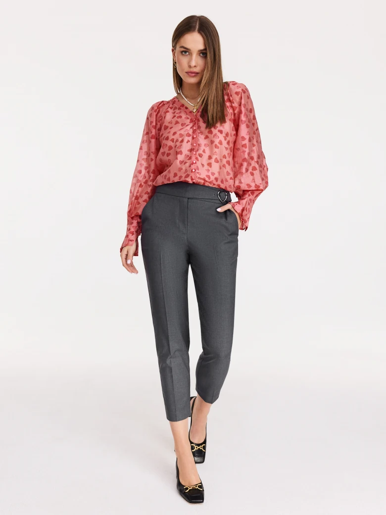 Grey ⅞ high-waisted cigarillos