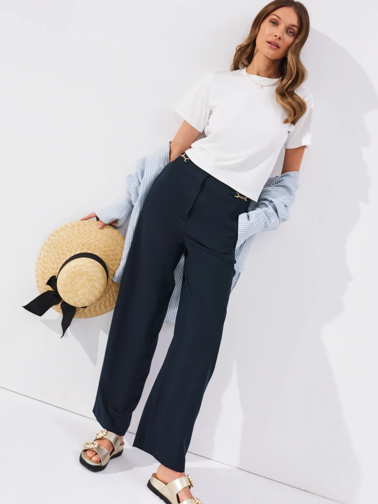 Navy blue high-waisted pants