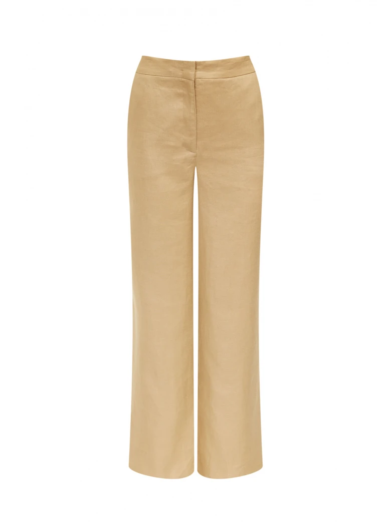 Beige linen pants -Taranko
