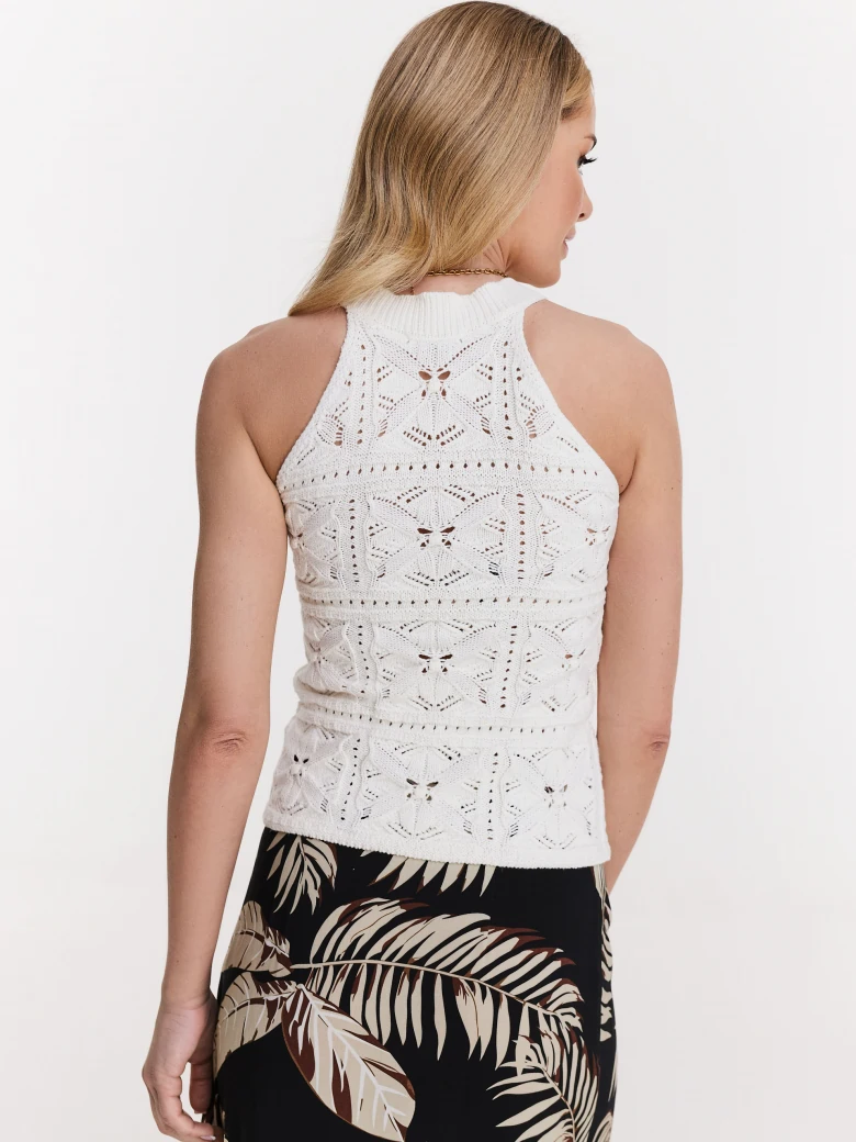 Black skirt with leafy patterns