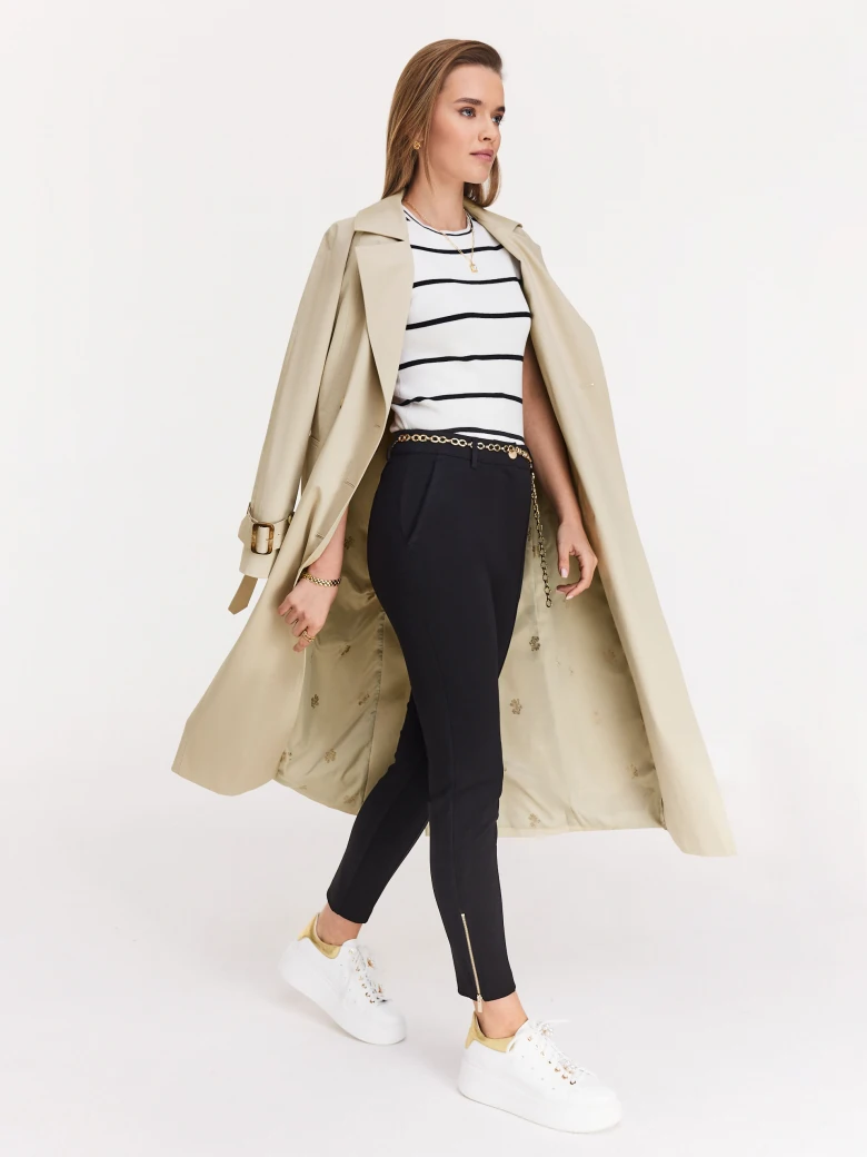White striped sweater with short sleeves