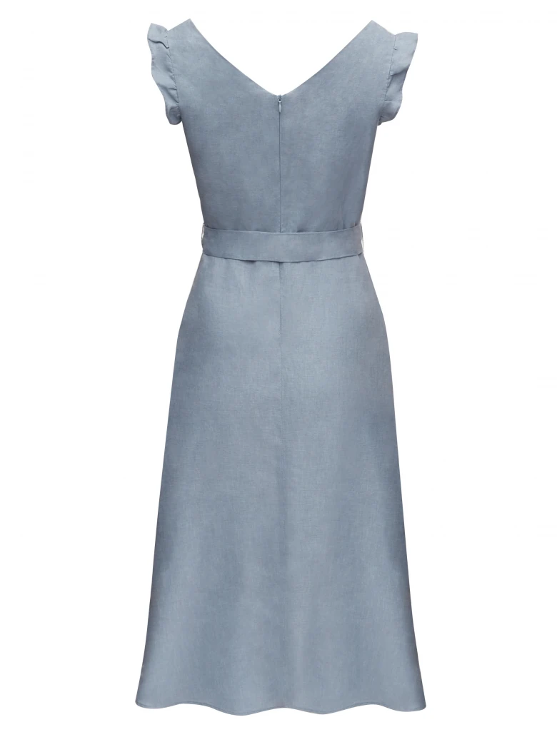 LINEN FLARED DRESS