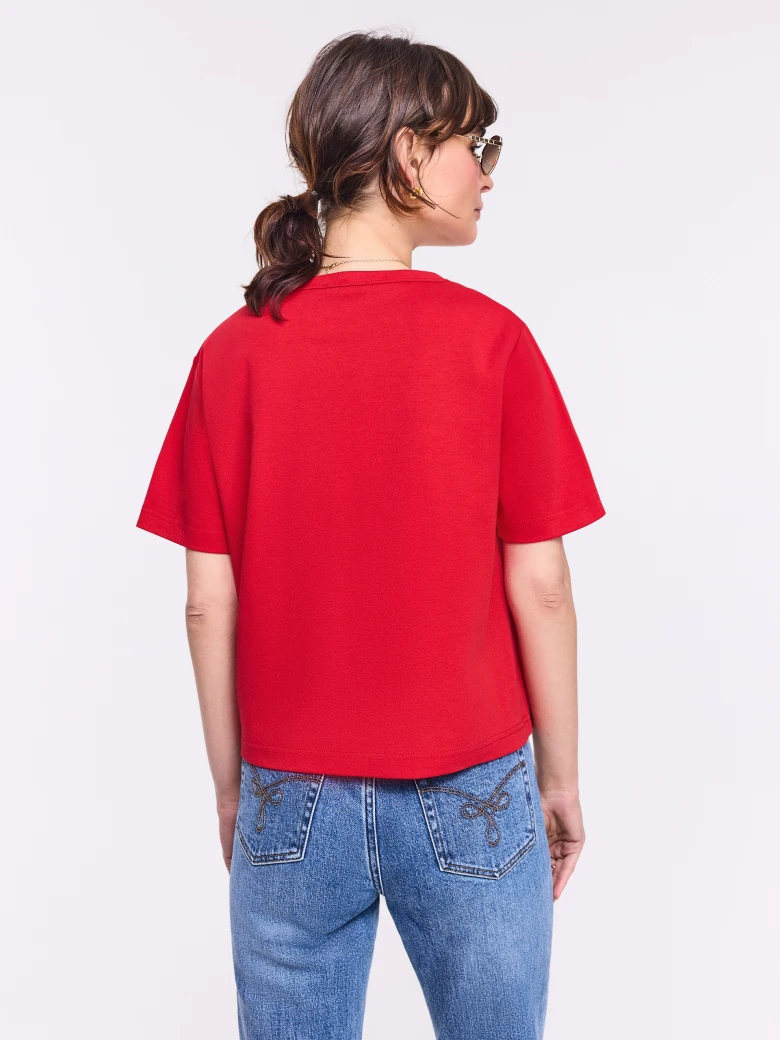 Bawełniany czerwony T-shirt