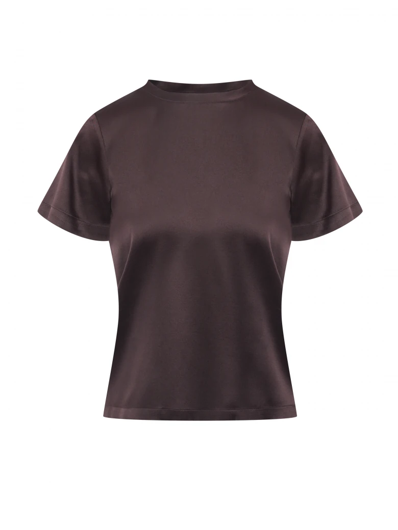 Elegant chocolate-colored silk blouse