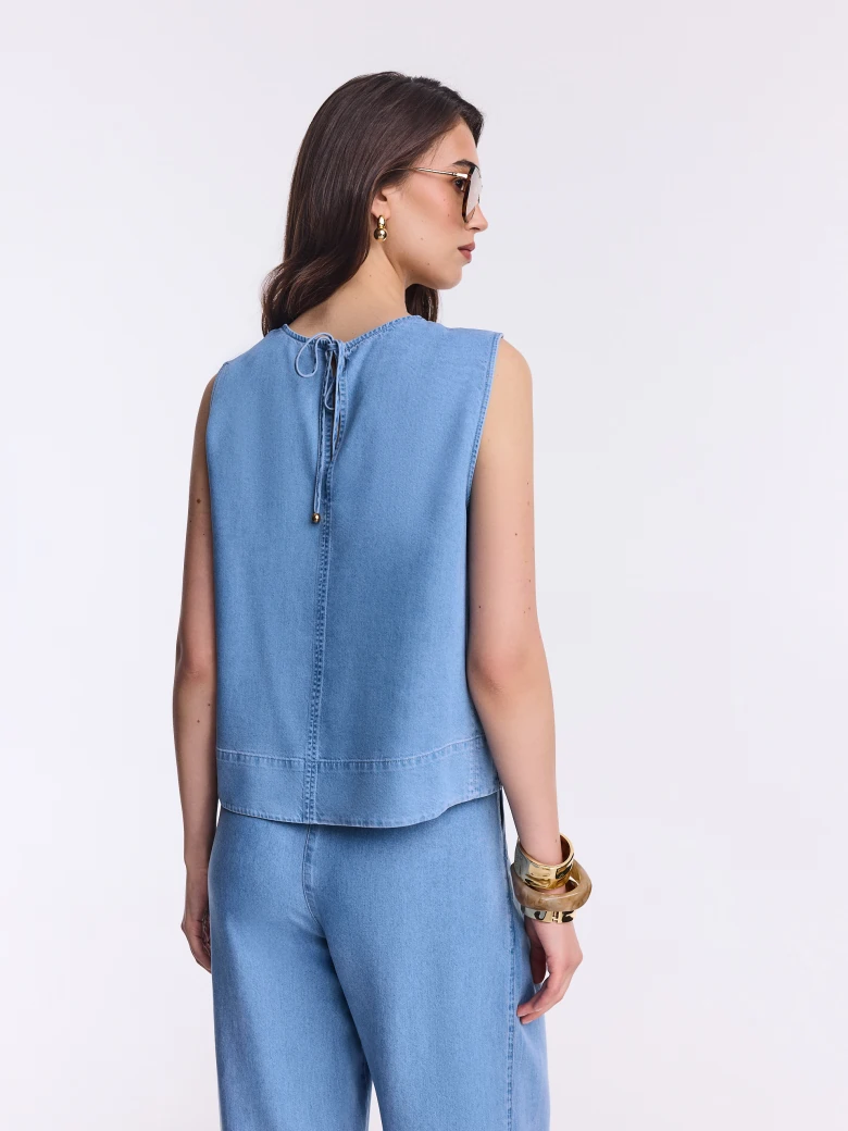Loose denim blouse