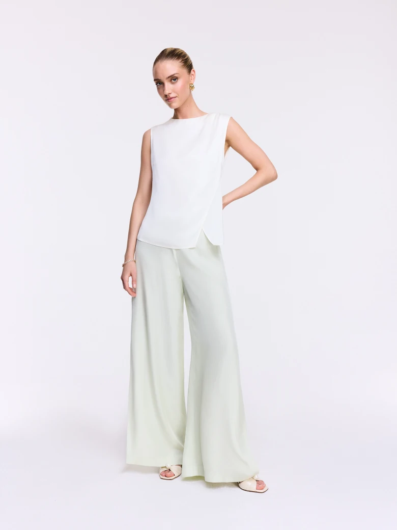 Asymmetrical sleeveless blouse