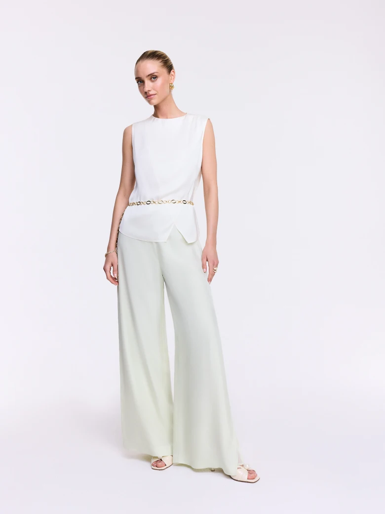 Asymmetrical sleeveless blouse