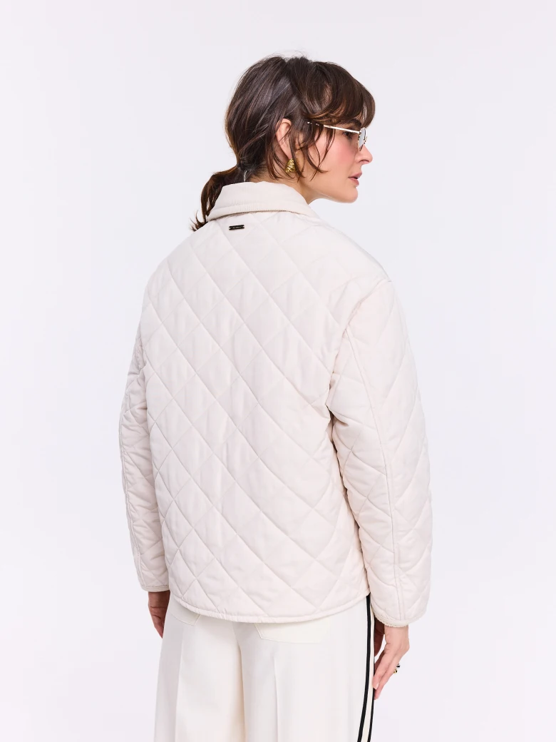 Short quilted jacket in ecru
