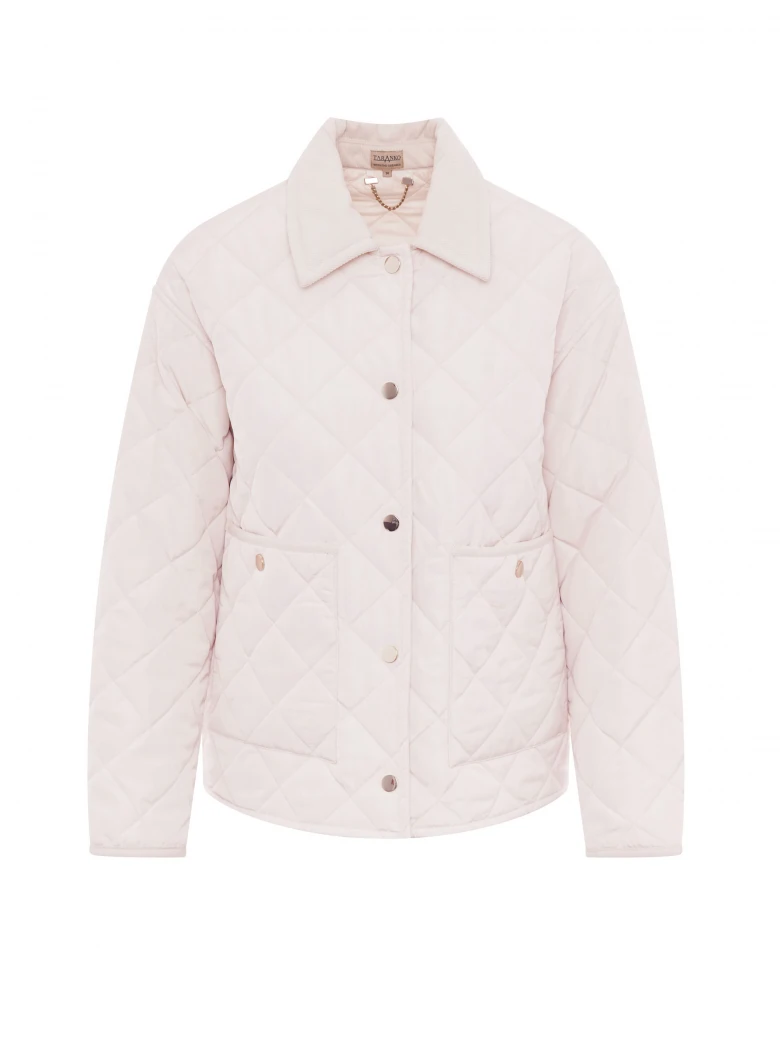 Short quilted jacket in ecru