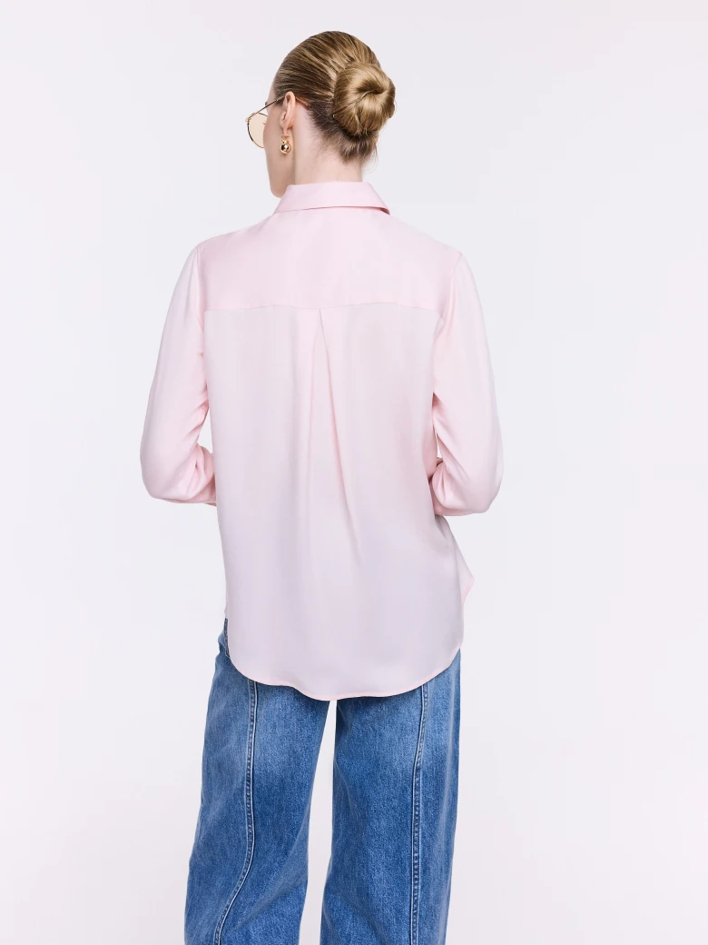 Powder pink elegant viscose shirt