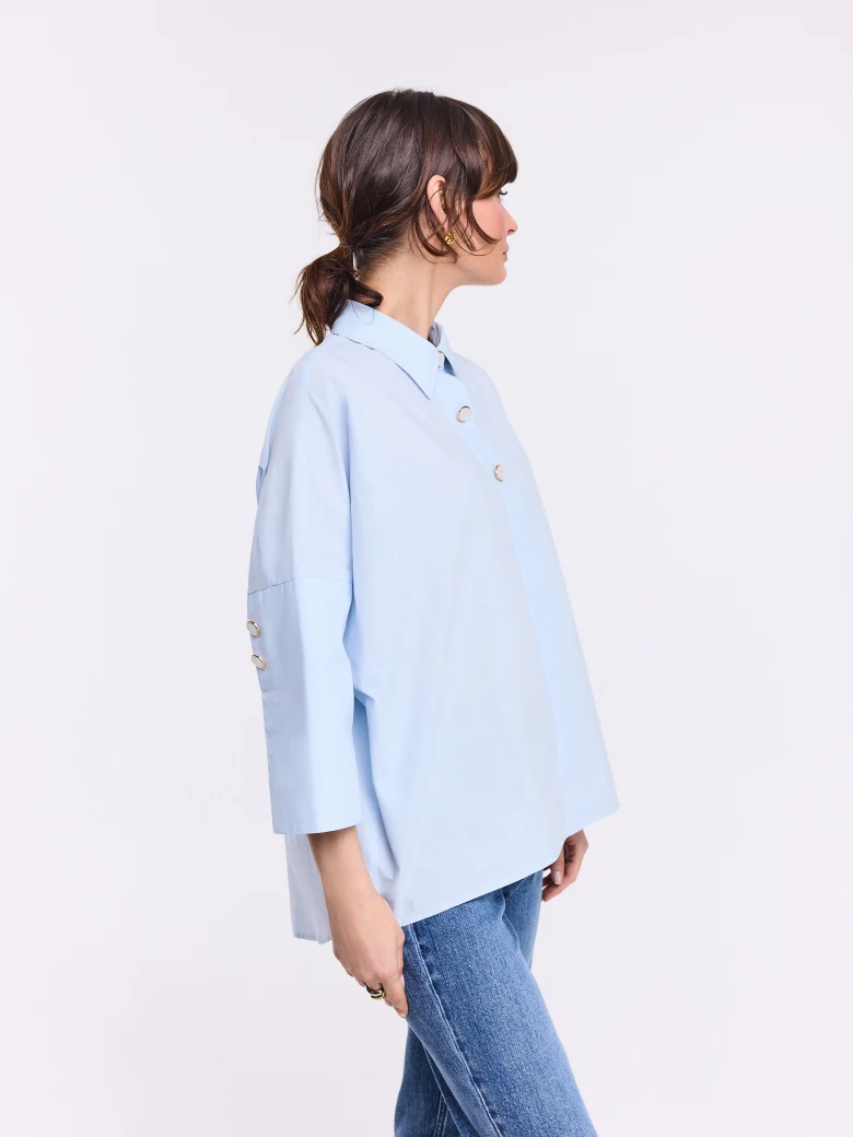 Blue cotton oversized shirt